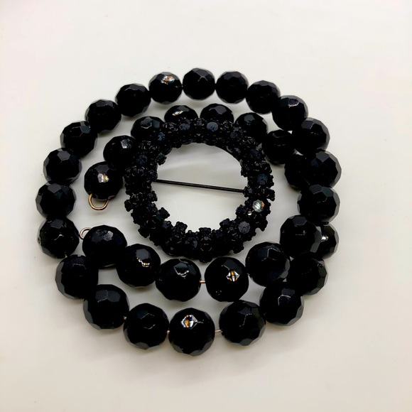 Vintage Black Deco Crystal Bracelet & Brooch 🖤🖤 - Picture 10 of 10